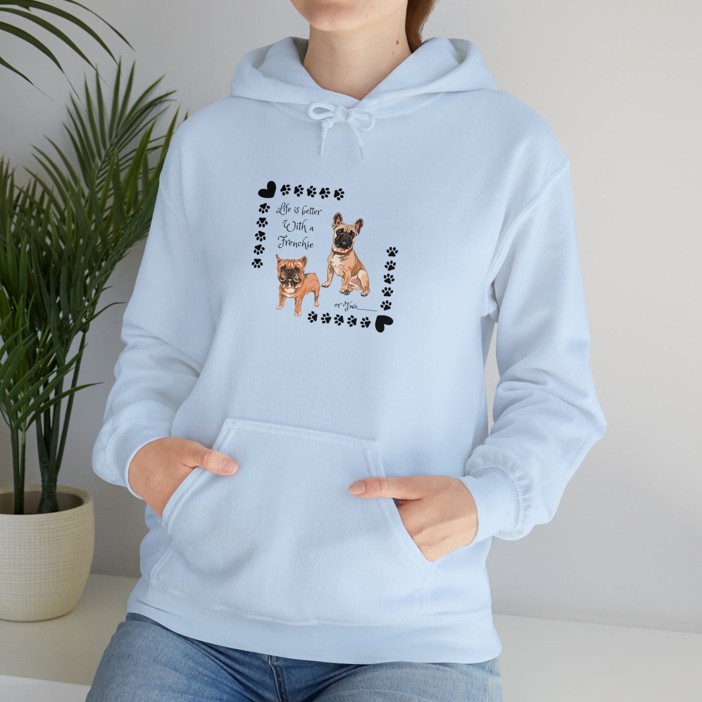 Lifes better with a frenchie Unisex Heavy Blend™ Hooded Sweatshirt