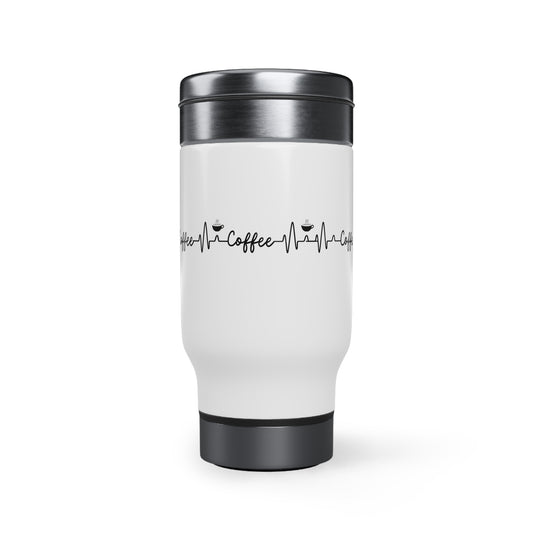 Coffee lifeline Stainless Steel Travel Mug with Handle, 14oz