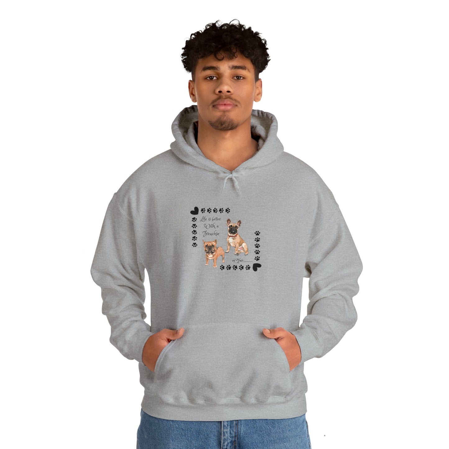 Lifes better with a frenchie Unisex Heavy Blend™ Hooded Sweatshirt