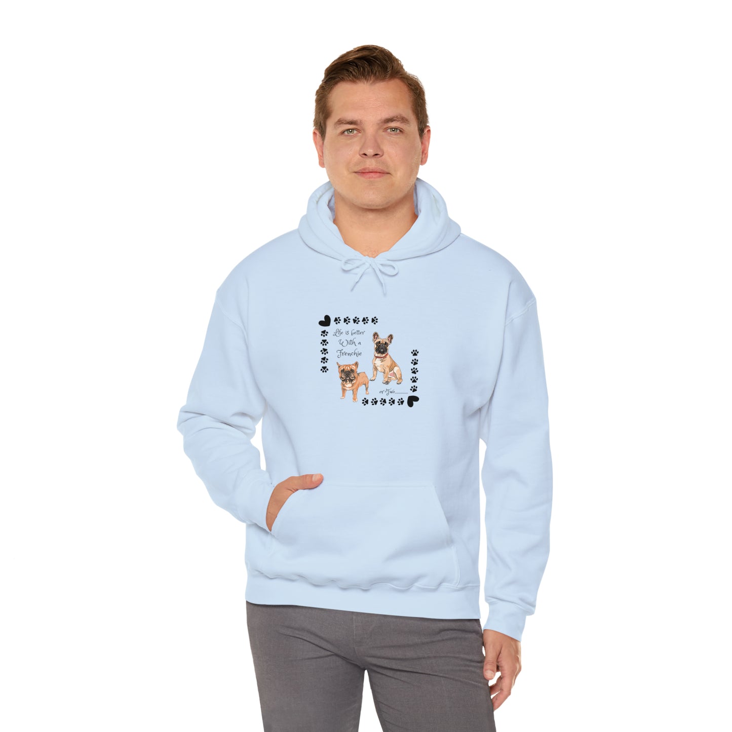 Lifes better with a frenchie Unisex Heavy Blend™ Hooded Sweatshirt