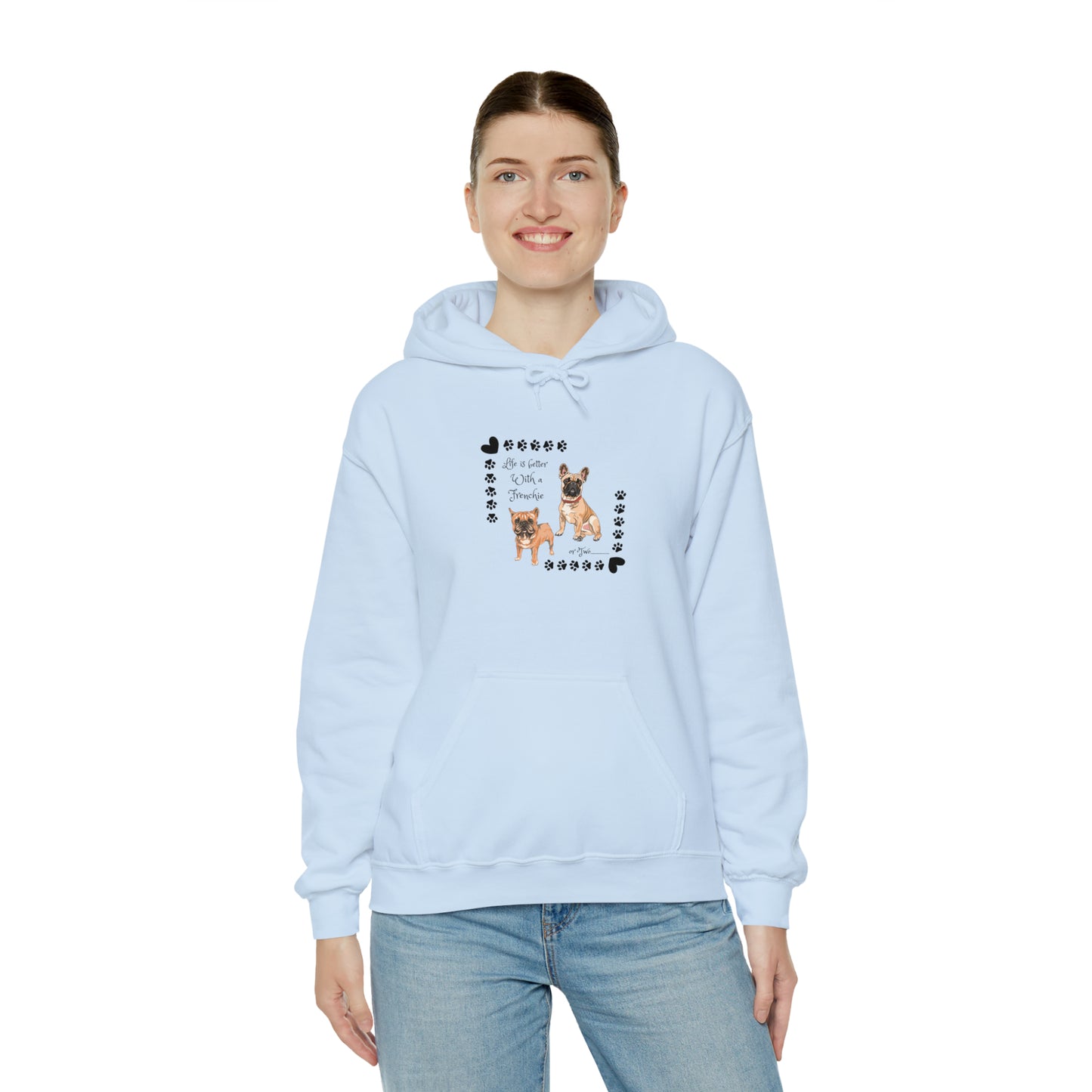 Lifes better with a frenchie Unisex Heavy Blend™ Hooded Sweatshirt