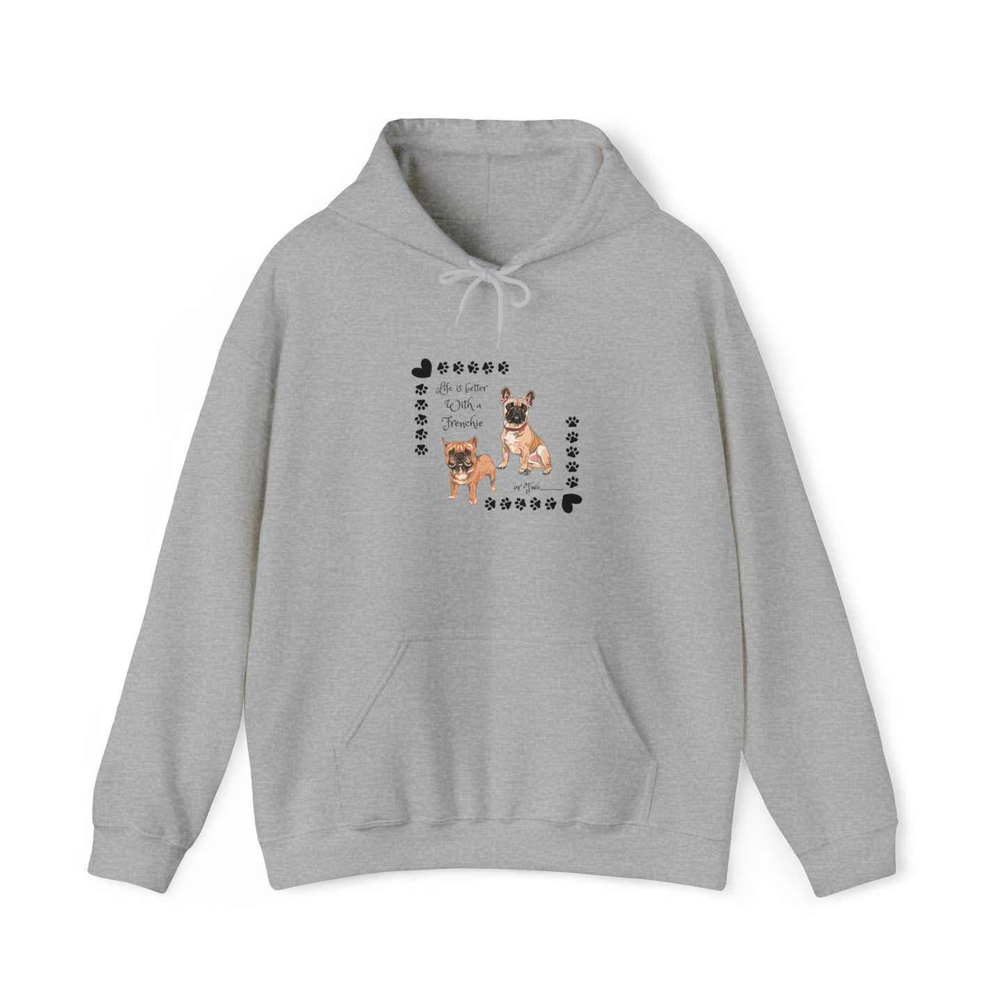 Lifes better with a frenchie Unisex Heavy Blend™ Hooded Sweatshirt