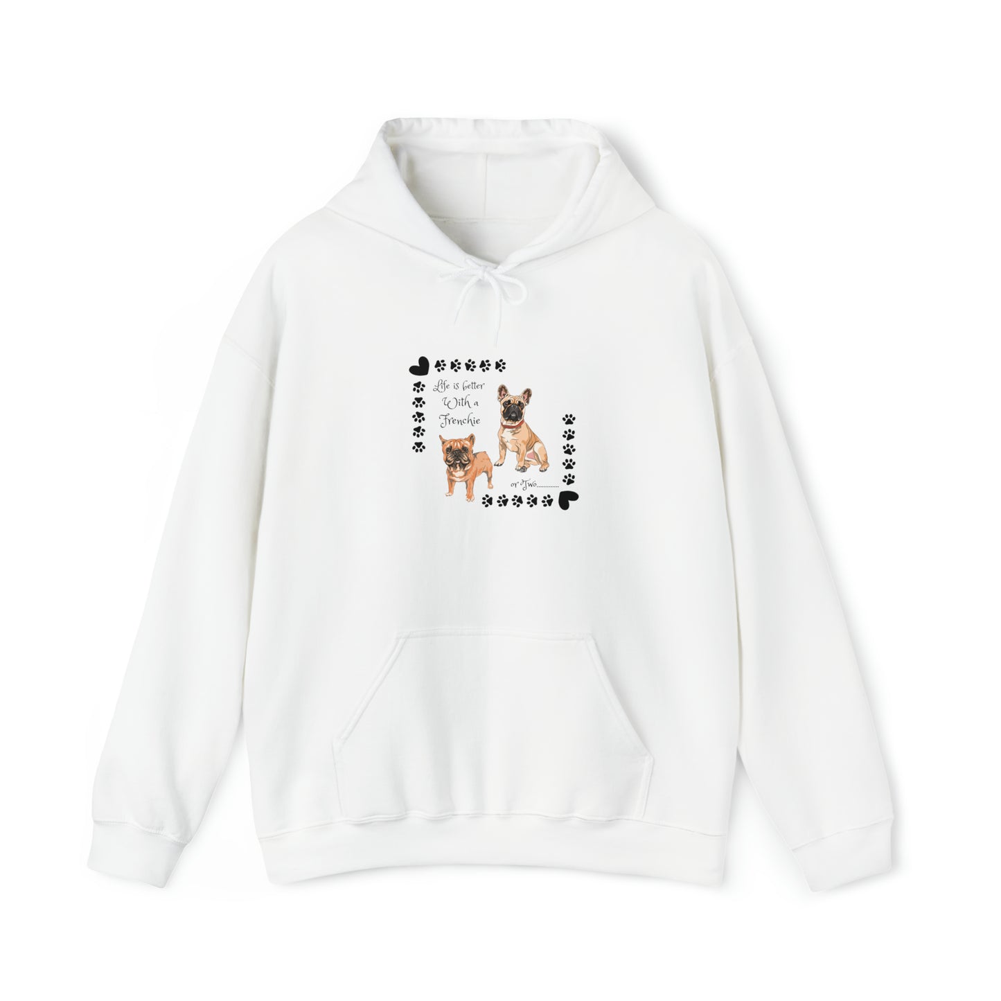 Lifes better with a frenchie Unisex Heavy Blend™ Hooded Sweatshirt